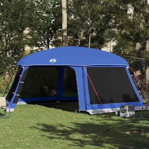 Poolzelt mit abnehmbarem Überzelt, Netzwänden, Wasserdichtem Polyester, Strandmuschel, Pooldach, Sonnenschutz Pool, Azurblau, 670 x 590 x 247 cm von HaoChrymec