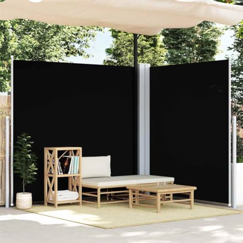 Seitenmarkise Ausziehbar Schwarz mit UV-beständigem Polyester, Automatische Rückrollfunktion, Sichtschutz Balkon, Freistehende Markise, 200 x 600 cm Seitenmarkise Ausziehbar Schwarz mit UV-beständigem Polyester, Automatische Rückrollfunktion, Sichtschutz Balkon, Freistehende Markise, 200 x 600 cm von HaoChrymec