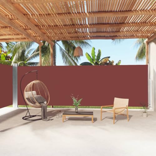 Seitenmarkise Ausziehbar mit 100% Polyester, PU-Beschichtung, Automatische Rückrollfunktion, Sichtschutz für Balkon und Garten, Freistehende Markise, Braun, 200 x 1000 cm Seitenmarkise Ausziehbar mit 100% Polyester, PU-Beschichtung, Automatische Rückrollfunktion, Sichtschutz für Balkon und Garten, Freistehende Markise, Braun, 200 x 1000 cm von HaoChrymec
