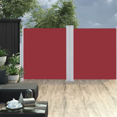 Seitenmarkise Ausziehbar mit UV-beständigem Polyester, Automatische Rückrollfunktion, Sichtschutz Balkon, Freistehende Markise, Rot, 160 x 600 cm Seitenmarkise Ausziehbar mit UV-beständigem Polyester, Automatische Rückrollfunktion, Sichtschutz Balkon, Freistehende Markise, Rot, 160 x 600 cm von HaoChrymec