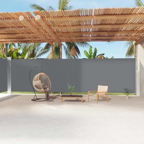 Seitenmarkise Ausziehbar mit UV-beständigem Polyester, Freistehende Markise, Sichtschutz für Balkon und Garten, Automatische Rückrollfunktion, Anthrazit, 220 x 0-1200 cm Seitenmarkise Ausziehbar mit UV-beständigem Polyester, Freistehende Markise, Sichtschutz für Balkon und Garten, Automatische Rückrollfunktion, Anthrazit, 220 x 0-1200 cm von HaoChrymec