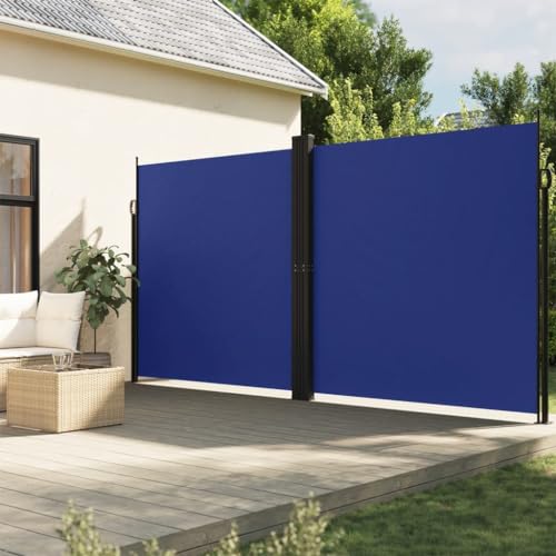 Seitenmarkise Ausziehbar mit UV-beständigem Polyesterstoff, Automatische Rückrollfunktion, Freistehende Markise für Balkon und Garten, Sichtschutz, Blau, 200 x 1000 cm Seitenmarkise Ausziehbar mit UV-beständigem Polyesterstoff, Automatische Rückrollfunktion, Freistehende Markise für Balkon und Garten, Sichtschutz, Blau, 200 x 1000 cm von HaoChrymec