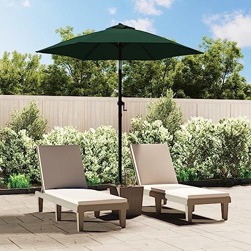 Sonnenschirm mit Aluminium-Stange, UV-Schutz, Neigbar, Ideal für Terrasse, Balkon, Garten, Strand, Grün, 200 x 224 cm von HaoChrymec