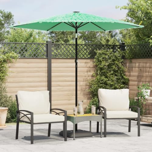 Sonnenschirm mit Stahlmast 223x223x213 cm, UV-beständig, Mit 8-lagigem Strohdach, Sonnenschutz für Balkon, Terrasse, Camping, Strandschirm, Grün von HaoChrymec