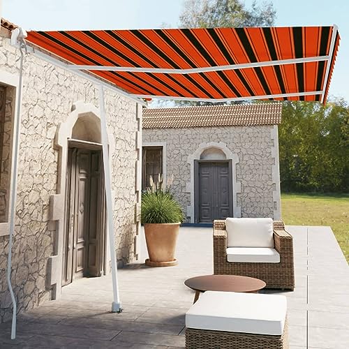 Standmarkise Einziehbar Handbetrieben mit Pulverbeschichtetem Aluminiumrahmen, 360° drehbar, Sonnenschutz Balkon, Klemmmarkise Balkon, Orange/Braun, 350x250 cm Standmarkise Einziehbar Handbetrieben mit Pulverbeschichtetem Aluminiumrahmen, 360° drehbar, Sonnenschutz Balkon, Klemmmarkise Balkon, Orange/Braun, 350x250 cm von HaoChrymec