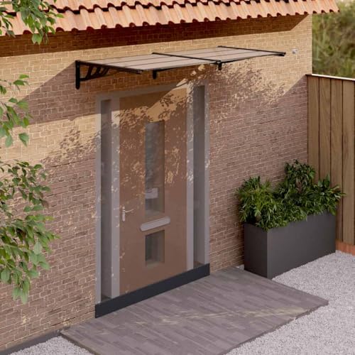 Türvordach aus Polycarbonat mit ABS-Halterung und Aluminium, Schwarz, 199 x 90 x 27.5 cm, Überdachung Haustür, Vordach für Haustür, Balkon Regenschutz Türvordach aus Polycarbonat mit ABS-Halterung und Aluminium, Schwarz, 199 x 90 x 27.5 cm, Überdachung Haustür, Vordach für Haustür, Balkon Regenschutz von HaoChrymec