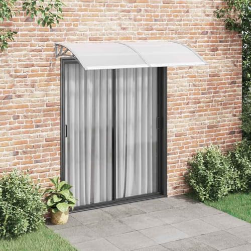 Türvordach aus Polycarbonat mit ABS-Halterung und Aluminiumleisten, UV-beständig, Überdachung Haustür, Regenschutz Balkon, Für Terrasse, Grau, 200x100 cm von HaoChrymec