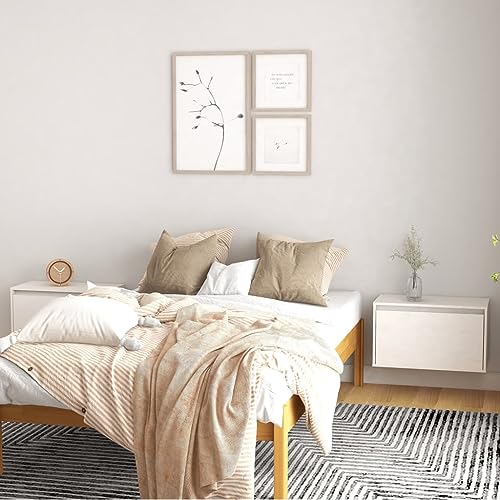 Wandschränke 2 STK. aus Massivholz Kiefer, Hängeschränke mit 60 x 30 x 35 cm, Weiß, Perfekt für Badezimmer, Medikamentenschrank oder als Anrichte Sideboard von HaoChrymec