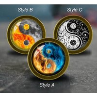 Handgemachte Vintage Bronze Knäufe Möbelknäufe/Yin-Yang Schubladenknäufe Möbelknöpfe von HaoDesign