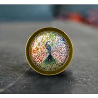 Pfauen-Schubladenknäufe/Handgemachte Vintage Bronze Kommodenknöpfe Schrankknäufe Kommodengriffe Möbelknäufe von HaoDesign