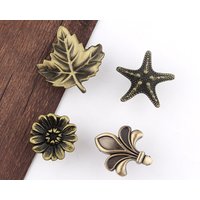 Seestern, Blatt, Flowerantique Bronze Kommode Griff Ziehknopf, Schubladengriffe Griffe, Küchenschrank Knauf Möbelgriff Ba-213 von HaoDesign