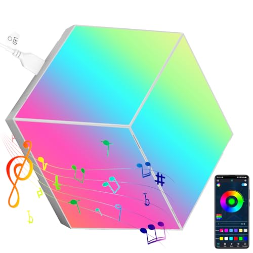 LED Gaming Wandleuchte 3pcs Rhombus RGB Panel - Gaming Deko Wall Light Musik Sync Rhombus Wandbeleuchtung Smart Panels Gamer Room Deko Modular Lampe LED Gaming Wandleuchte 3pcs Rhombus RGB Panel - Gaming Deko Wall Light Musik Sync Rhombus Wandbeleuchtung Smart Panels Gamer Room Deko Modular Lampe von HaoDrisk
