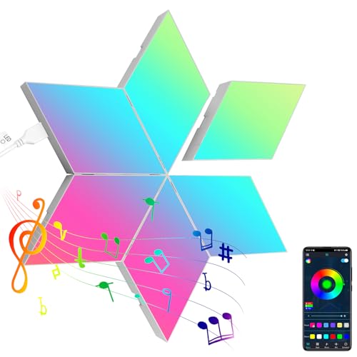 LED Gaming Wandleuchte 6pcs Rhombus RGB Panel - Gaming Deko Wall Light Musik Sync Rhombus Wandbeleuchtung Smart Panels Gamer Room Deko Modular Lampe LED Gaming Wandleuchte 6pcs Rhombus RGB Panel - Gaming Deko Wall Light Musik Sync Rhombus Wandbeleuchtung Smart Panels Gamer Room Deko Modular Lampe von HaoDrisk