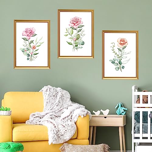 HaoFuJi Wandtattoo Wohnzimmer Blumen Pflanzen Ohne Rahmen Bilder Grüne Wandsticker Deko Vintage Poster Groß Wandaufkleber Blume Wanddeko Wandbilder für Schlafzimmer Flur Büro Bad Deko von HaoFuJi