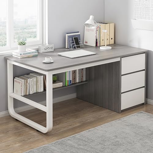 HaoJieHan Eckschreibtisch Mit Schubladen, Home-Office-Schreibtische Mit Bücherregal, Moderner Büroschreibtisch Für Home-Office-Schlafzimmer B,100X48X75CM HaoJieHan Eckschreibtisch Mit Schubladen, Home-Office-Schreibtische Mit Bücherregal, Moderner Büroschreibtisch Für Home-Office-Schlafzimmer B,100X48X75CM von HaoJieHan