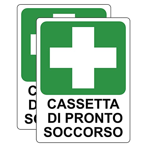 Haobase 2 Stück FIRST AID BOX Schildetikett - Selbstklebendes Vinyl (15 cm x 20 cm) von Haobase