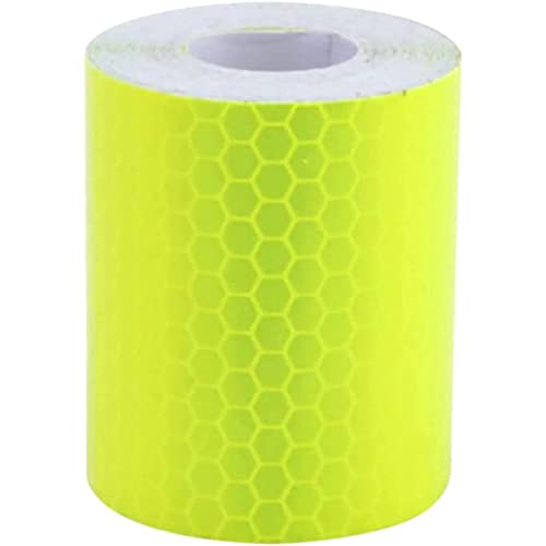 Haobase 5 cm × 3 m Auto Reflektierender Aufkleber Warnung Sicherheit Auto Dekoration Reflektor Schutzfolie Klebeband (Fluo Gelb) von Haobase