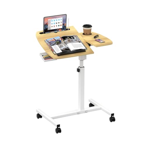 HaodaCulture Laptoptisch höhenverstellbar, Mobiler Beistelltisch mit Schubladen, Mobiler Stehpult mit rollbar, Beistelltisch Mit Rollen, neigbare Tischplatte, Mausablage 60x40x59-89cm HaodaCulture Laptoptisch höhenverstellbar, Mobiler Beistelltisch mit Schubladen, Mobiler Stehpult mit rollbar, Beistelltisch Mit Rollen, neigbare Tischplatte, Mausablage 60x40x59-89cm von HaodaCulture