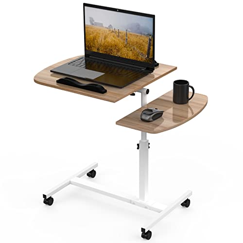 HaodaCulture Laptoptisch höhenverstellbar, Mobiler Stehpult, Laptoptisch höhenverstellbar, Mausablage, Beistelltisch Laptoptisch mit Rollen, Bett-Beistelltisch mit Seitenablage, 60x40x61.5-95.5cm HaodaCulture Laptoptisch höhenverstellbar, Mobiler Stehpult, Laptoptisch höhenverstellbar, Mausablage, Beistelltisch Laptoptisch mit Rollen, Bett-Beistelltisch mit Seitenablage, 60x40x61.5-95.5cm von HaodaCulture