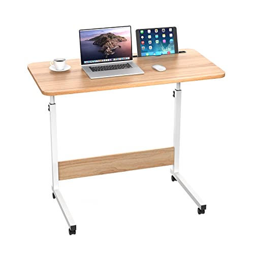 HaodaCulture Laptoptisch mit Rollen, 80x40cm, höhenverstellbarer 69-90cm, Schreibtisch Computertisch mit Tablet-Schlitz, 4 Rollen, 360 Drehbaren Tischplatte, Bürotisch für Bett und Sof HaodaCulture Laptoptisch mit Rollen, 80x40cm, höhenverstellbarer 69-90cm, Schreibtisch Computertisch mit Tablet-Schlitz, 4 Rollen, 360 Drehbaren Tischplatte, Bürotisch für Bett und Sof von HaodaCulture