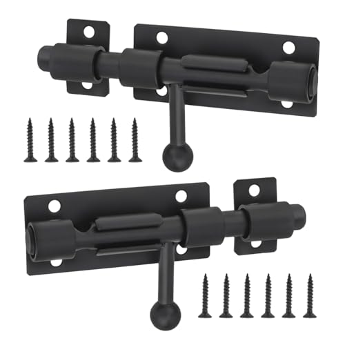 2pcs 4inch Edelstahl Schleifschrauben Riegel Riegel Tragbare Robuste Fässersperrzubehör Für Tür Mit 8 Mm Vorhängeschloss Loch Tür Hardwareschloss von Haodream