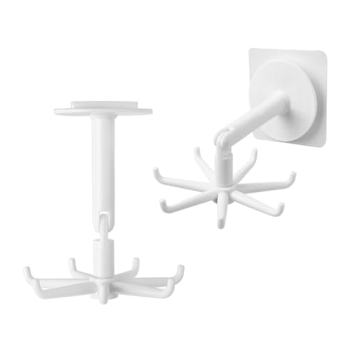 2pcs Ohne Bohrungen Erforderlich Katzen Wandmontierte Rotierende Haken Wasserdichte Klebstoffschlüssel Und Huthalter Für Heimnutzung Handtuch Und Hutregal von Haodream