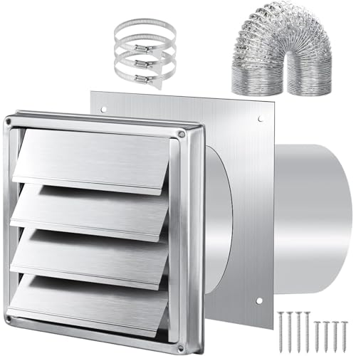 4 Zoll Trockner Ducting Rohr Entlüftungsschlauchanschlüsse Wandleitungen Kits Extraktextrakte Kanalgrill Abdeckung Trockner Entlüftungswandplatten Extrakte Ventile Kanalgrill Abdeckung von Haodream