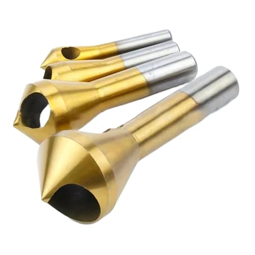 4pcs Countersink Debring Drill Bits Taper Hole Cutter Stahl Aluminium Counterunk Head Champing Tools 2-5-10-15-20 Slotted Taper Degrilling Tool von Haodream