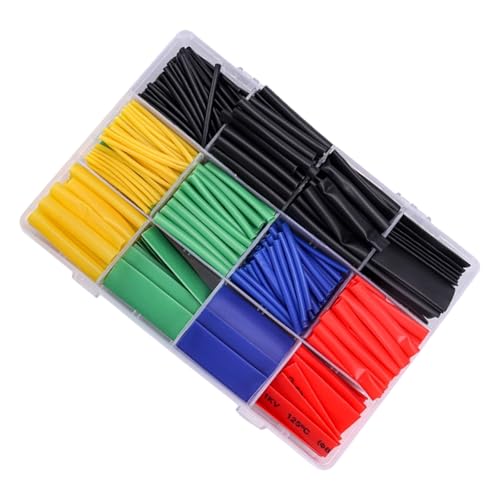 530/800pcs Elektrische Isolierung Wärme Schrumpfrohrschläuche Elektrikabel Kabelwickel Sortiment 2: 1 Schrumpfverhältnis Heatsharrink Rohr Kits Schläuche Für Drahtabel von Haodream