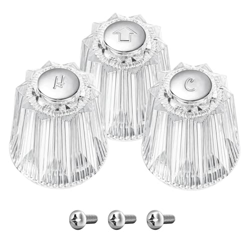 Haodream 2/3pcs Acrylhahn Ersatzknöpfe Heiße Und Kalte Duschknopf Duschhahngriff Für Badewanne Und Wasserhähnen Austausch von Haodream