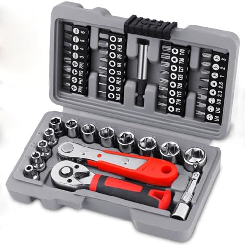 Haodream 48pcs Auto Reparaturwerkzeug Kits Ratschendriebsschnrench Automatik Reparatursatz SECKET SET von Haodream