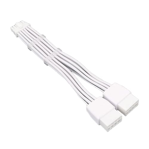 Haodream PCIE5.0 12VHPWR GPU Kabel 2x8Pin Bis 16Pin GPU Erweiterungskabel Für Moderne Grafikkarte Mit Weißer Texturierter Ästhetik von Haodream