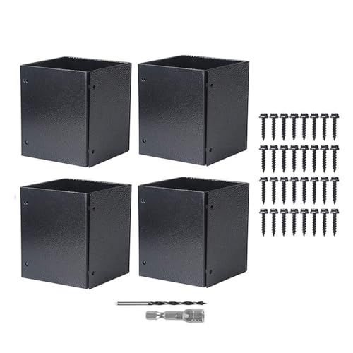 Haodream Set Von 4 Tragbaren Metallsäulen Wachen Stabile Metallpfostenhülle Mit Einstellbaren Designs Für Sichere Säulenabschirche von Haodream