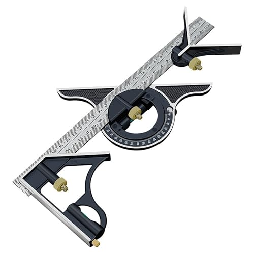 Multifunktionsmesswerkzeuge Rostfreier Quadratmelder 180 90 45 ° Lineal Einstellbares Gleitkombinationskombination Square Lurer Lineal Lineal Provraktor Spiegel von Haodream