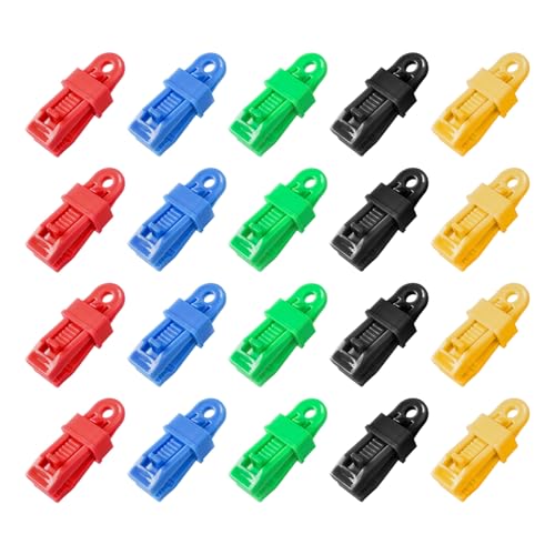 Packung Mit 20 Großen Zeltklemmen Starke Grip Windschutzverschluss PP Textur Perfekt Für Campingzelte Und Seilclip Freien von Haodream