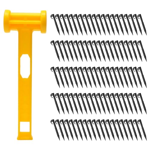Plastik Gemahlener Stecker Zelt Stake Camping Camping Heavy Duty Outdoor Mit Hammer Für Garten Rasenpfahl von Haodream