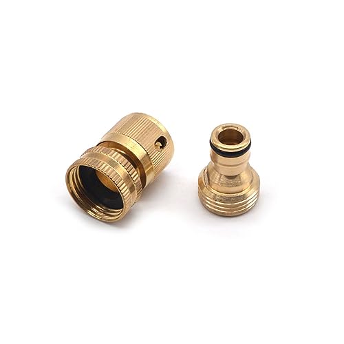 Sprühdüsestecker Autowaschwasserpistole 3/4 "Gartenschlauch Messinganschluss Gartenschlauch Druck Waschmaschine Feste Messingschlauchschlauchanschläge Leckdosen Messingschlauch Stecker Messing von Haodream