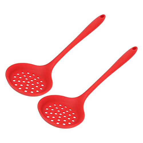 2 Stück Silikon-Schaumlöffel, Multifunktional, Weiches, Lebensmittelechtes Silikon, Hochtemperaturbeständig, Küchenkelle, Sieb, Einfach zu Verwenden von Haofy
