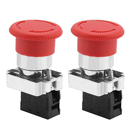 2PCS Red Sign Not-Aus-Schalter Taste Stop Micro-Schalter 22MM XB5 von Haofy