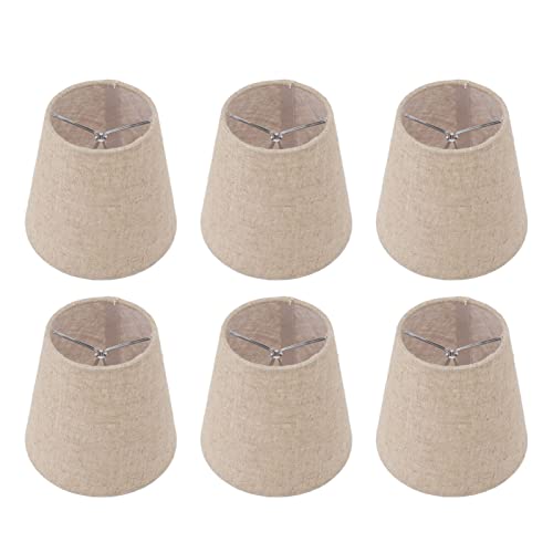 6er Set Kleine Lampe Schattenclips auf der Leinenstaubtrommel, Einfach Zu Installieren, Geeignet für Tischlampen, Kronleuchter von Haofy