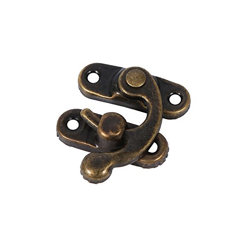 Antike Dekorative Haspe, Haofy 12 Paar Links/Rechts Latch Hook, Vintage Bronze Ornamente Schlösser für Holzkiste, Möbel, Schrank, Schmuck Box und Schmuckkästchen, mit 48 Schrauben (Rechts) von Haofy
