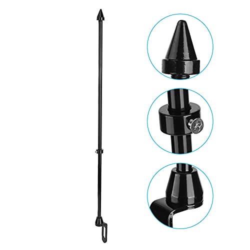 Auto-Fahnenmast Universal Motorcycle Flagmpole Hochwertiges Edelstahlmaterial Einzigartige Design-Stallleistung, die mit Dem Hinteren Gepäckträger (BLACK) von Haofy
