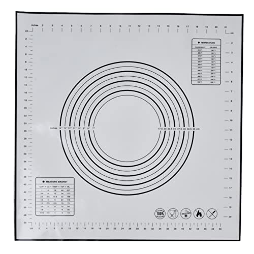 Backmatte, Rutschfeste Klebeband-Messteig-Ausrollmatte, Wiederverwendbare Silikon-Thekenmatte in Lebensmittelqualität für die Gebäckherstellung(Schwarz) von Haofy