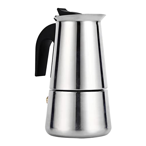 Espressokocher, 100ml 200ml 300ml 450ml Edelstahl Moka Kanne Kaffeemaschine Herd Home Office Gebrauch (100ml) von Haofy