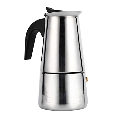Espressokocher, 100ml 200ml 300ml 450ml Edelstahl Moka Kanne Kaffeemaschine Herd Home Office Gebrauch (200ml) von Haofy