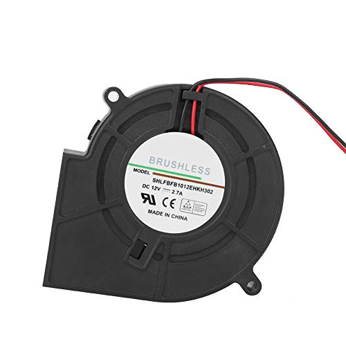Bürstenloses DC-Gebläse mit Radialventilator, 12-V-Doppelkugellager-Kühlgebläse Turbo-Radialgebläse mit 2 Stiften, 97 * 94 * 33 mm von Haofy