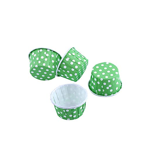 Cupcake Wrapper, Haofy 100 Stück Mini Muffin Papierförmchen, Papier Backbecher für Cupcake/Kuchen/Schokoladen/Candy/Muffin, für Hochzeit, Geburtstag, Party (Grün Wellenpunkt) von Haofy