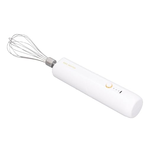 Elektrischer Stabmixer, Hochgeschwindigkeits-Elektrischer Schneebesen mit 3 Gängen, Geräuscharm, Tragbar, Leicht, Zum Kochen (WHITE) von Haofy