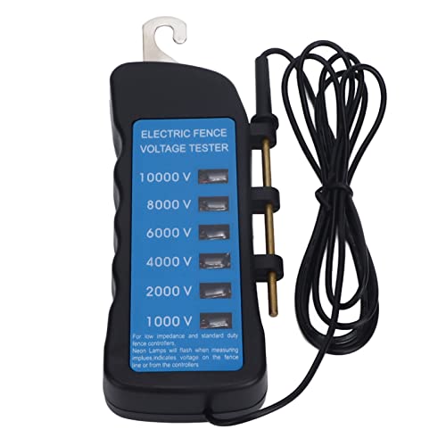 Elektrischer Zauntester, elektrischer Zauntester, Voltmeter 10.000 V, tragbares wasserdichtes Werkzeug mit 6 Lichtern für elektrischen Zaun-Tester auf Bauernhof, Zaun von Haofy