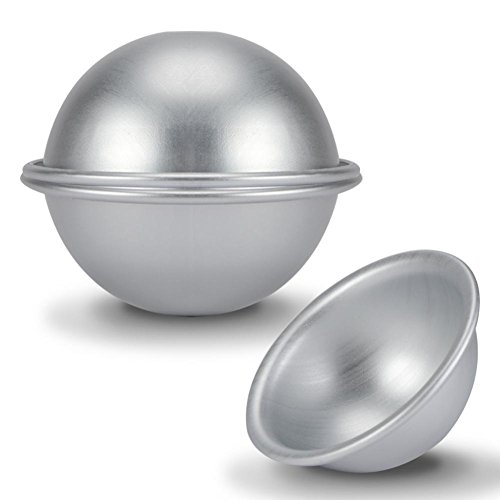 Half Ball Sphere Badebombe Kuchenform, Half Ball Aluminium Chiffon Kuchenform 8 cm Halbkreis Kuchen Backform zum Backen Mousse Dome Gelee Eis Bombe Cupcake von Haofy